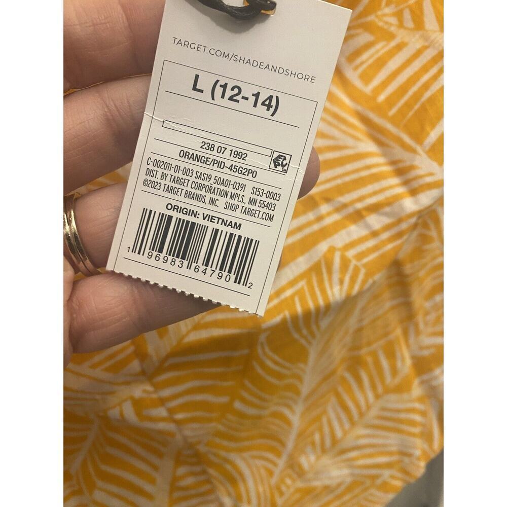 Shade And Shore Shorts Orange Tropical Size Women’s Large 12-14 NWT - Picture 3 of 3